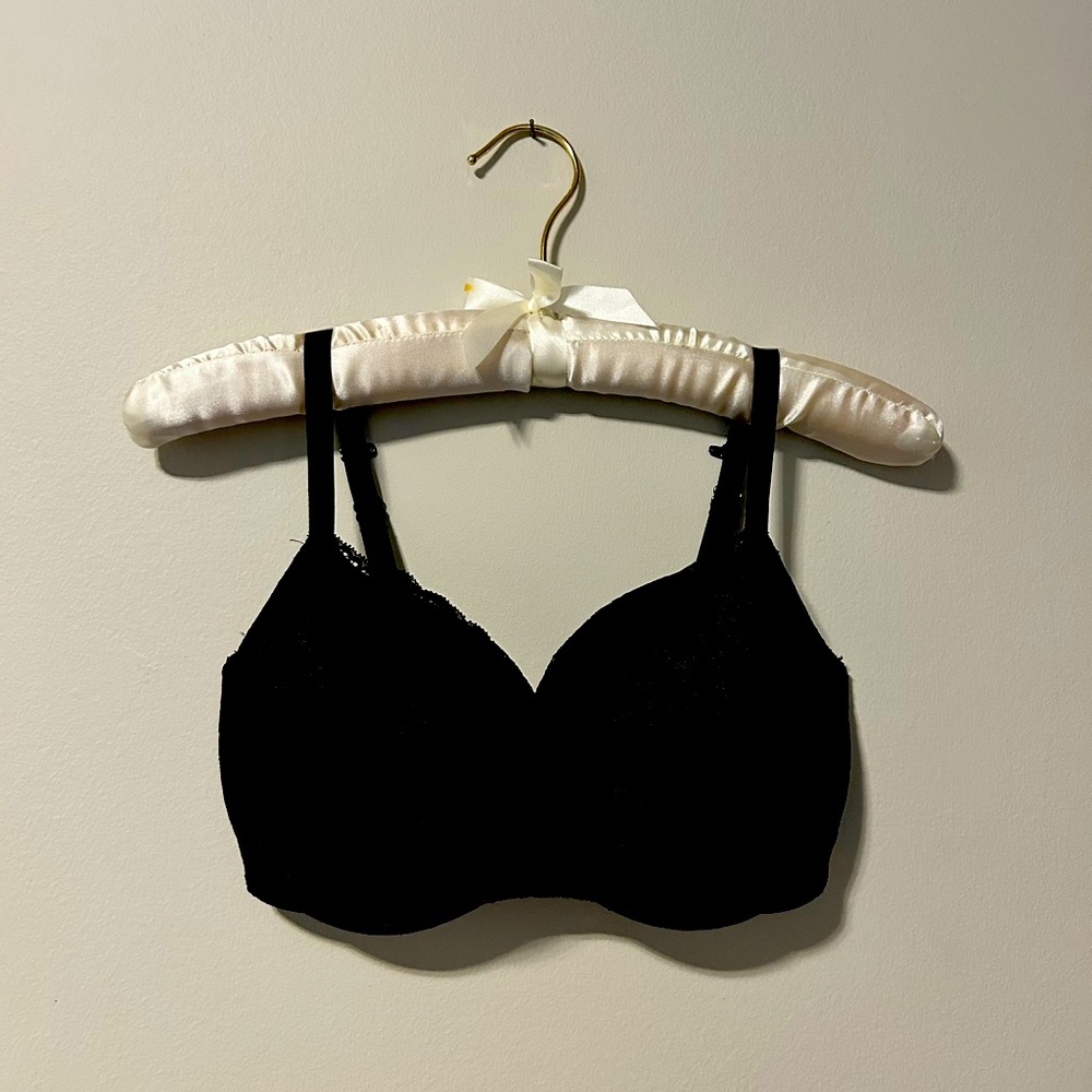 La Senza Beyond Sexy Ultimate Plunge Bra. Black with black lace.